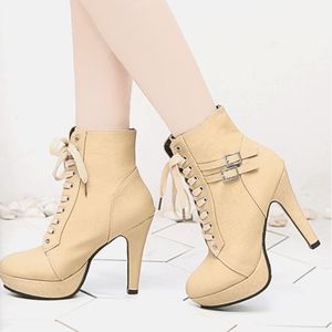 Lace Up Stiletto Ankle Boots